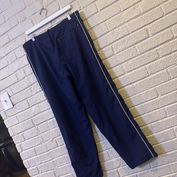 Vintage Nike 90s‎ Y2K Navy White Stripe Windpants Joggers Size Small - Picture 1 of 3
